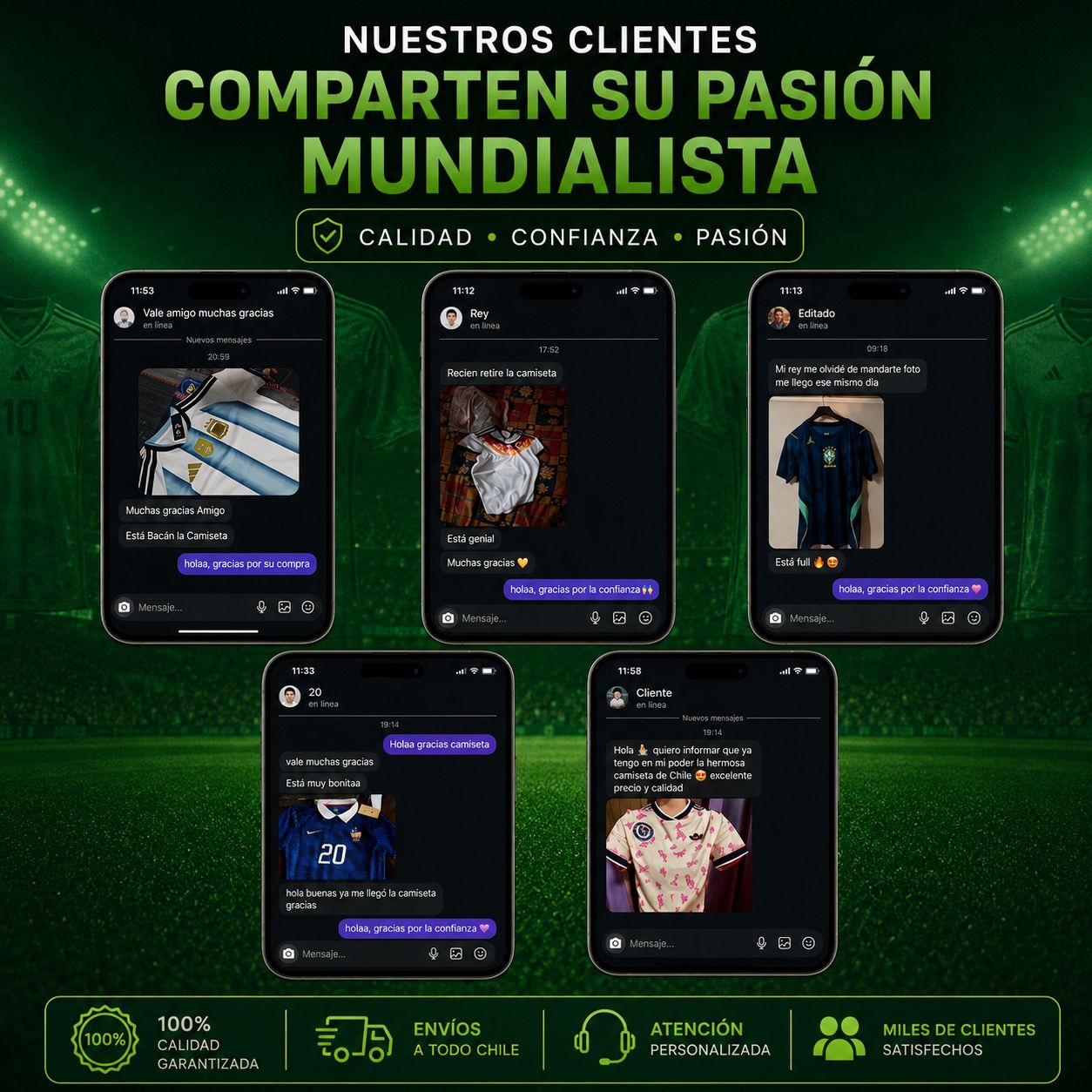 Testimonios de clientes PichangaStore